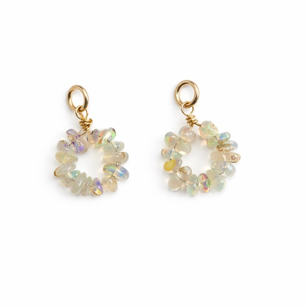 Ethiopian Opal nugget hoop charm earring pendant